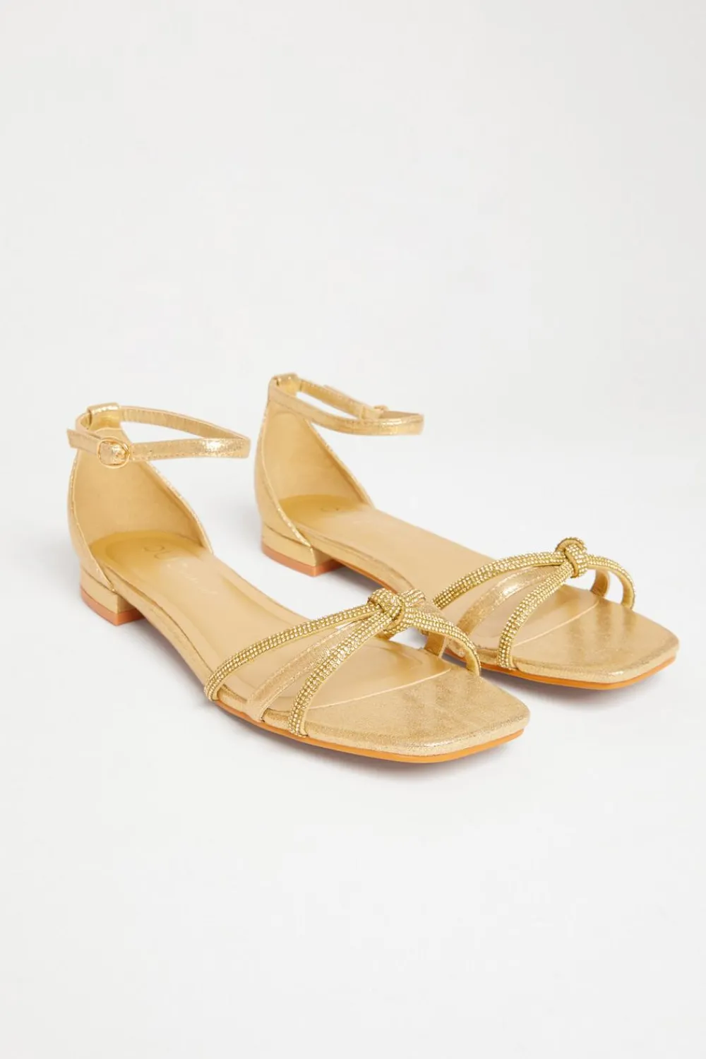 Quiz Wide Fit|Sandals>Wide Fit Knot Front Sandals