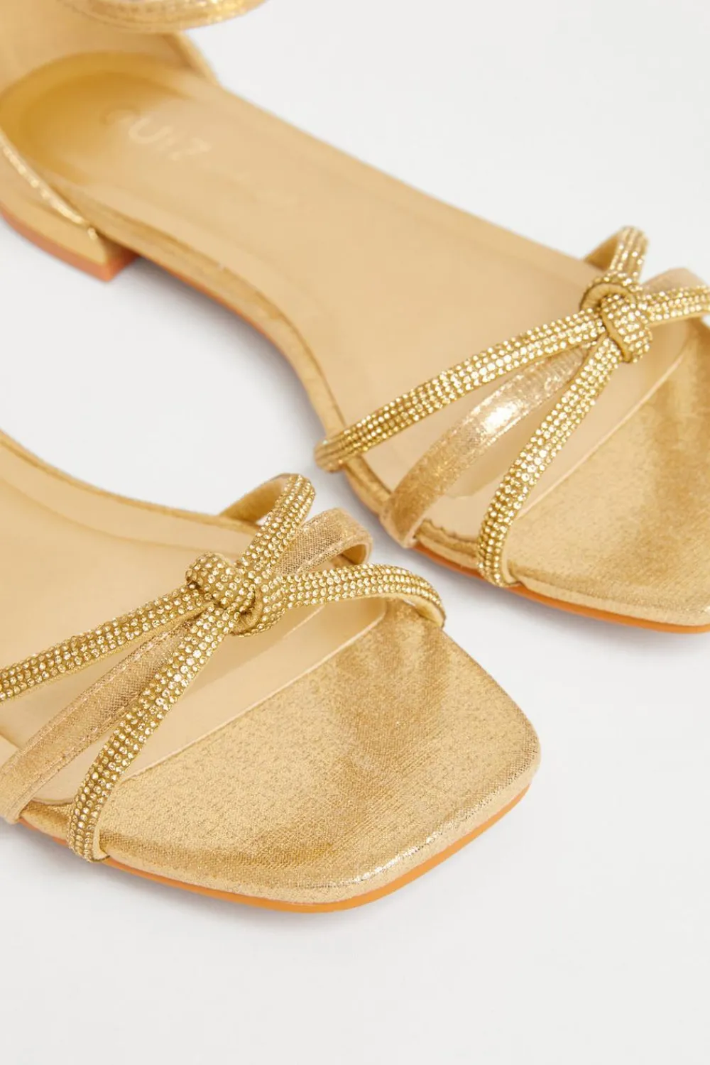 Quiz Wide Fit|Sandals>Wide Fit Knot Front Sandals