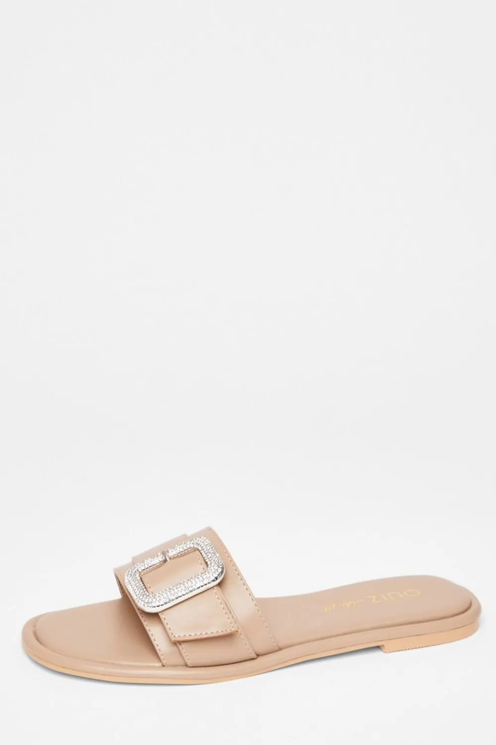Quiz Wide Fit|Sandals>Wide Fit Diamante Buckle Sandals