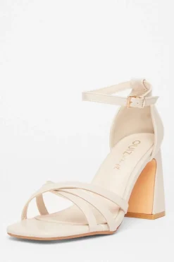 Quiz Wide Fit|Sandals>Wide Fit Faux Leather Block Heels