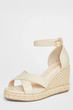 Quiz Wide Fit|Wedges>Wide Fit Faux Leather Wedges