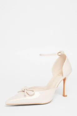 Quiz Wide Fit|Occasion Shoes>Wide Fit Patent Bow Heels