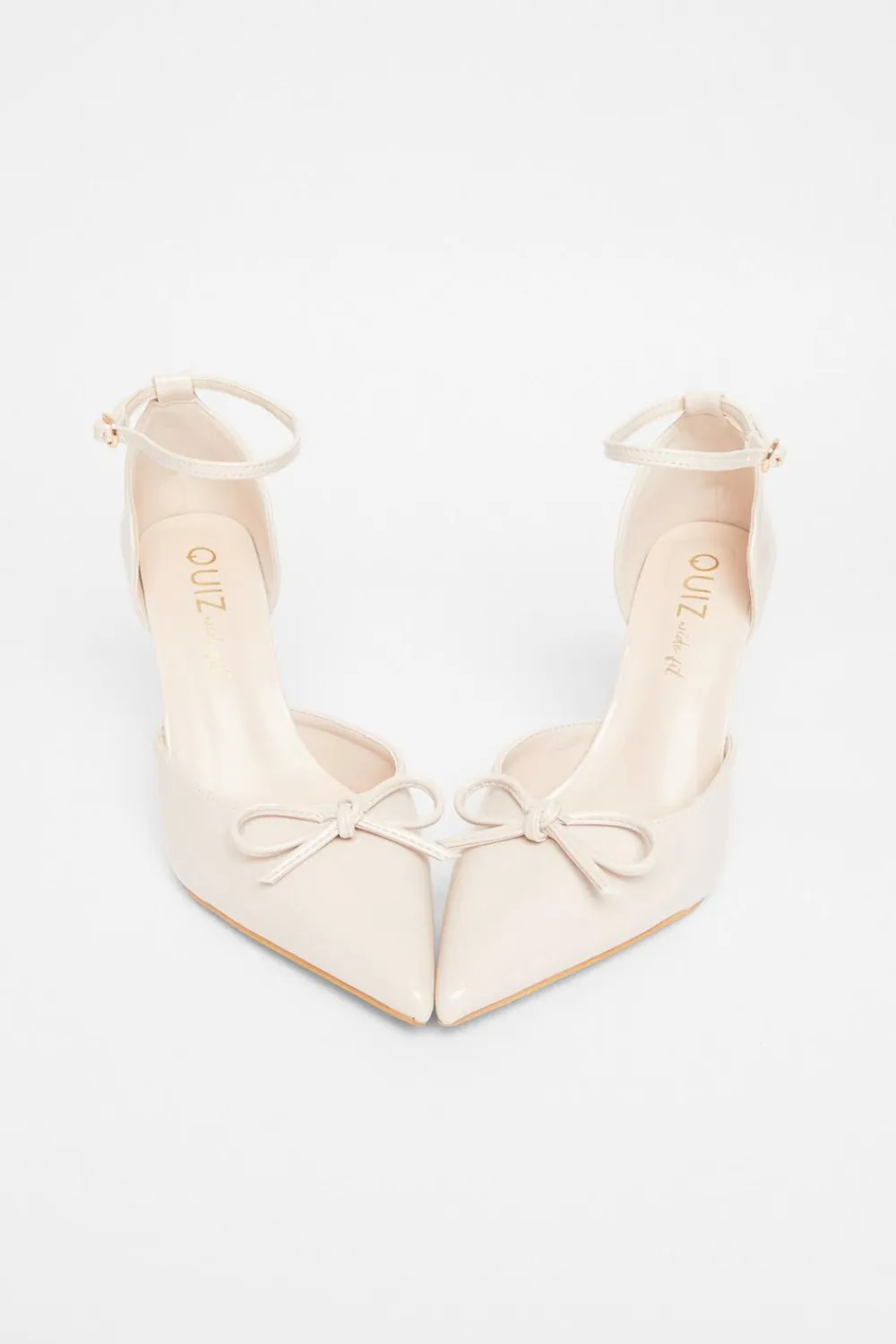 Quiz Wide Fit|Occasion Shoes>Wide Fit Patent Bow Heels
