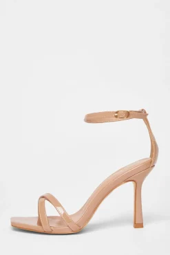 Quiz Wide Fit|Heels>Wide Fit Patent Cross Strap Heels