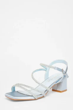 Quiz Wide Fit|Occasion Shoes>Wide Fit Diamante Block Heels