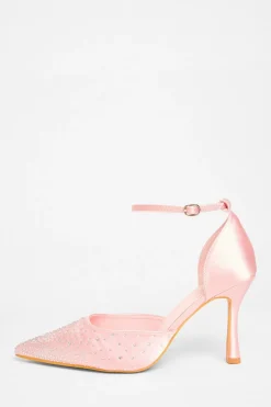 Quiz Wide Fit|Occasion Shoes>Wide Fit Diamante Court Heels