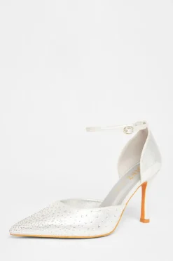 Quiz Wide Fit|Occasion Shoes>Wide Fit Diamante Court Heels