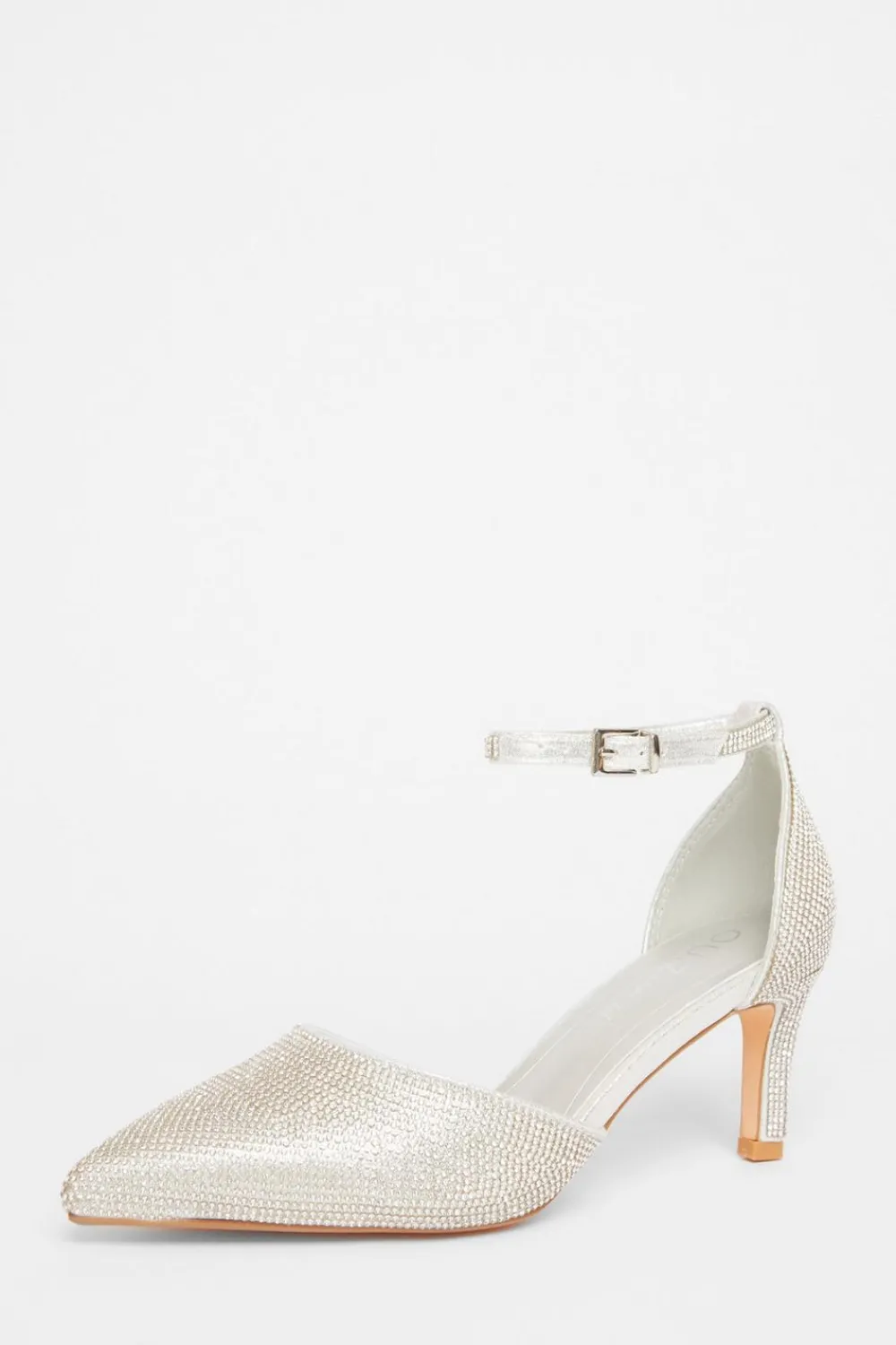 Quiz Wide Fit|Occasion Shoes>Wide Fit Diamante Court Heels