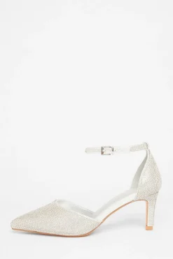 Quiz Wide Fit|Occasion Shoes>Wide Fit Diamante Court Heels