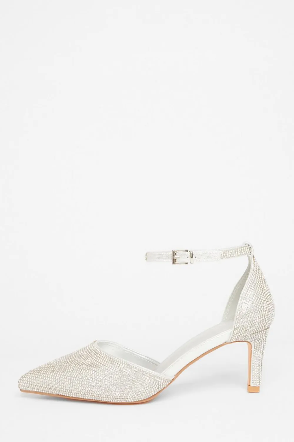 Quiz Wide Fit|Occasion Shoes>Wide Fit Diamante Court Heels