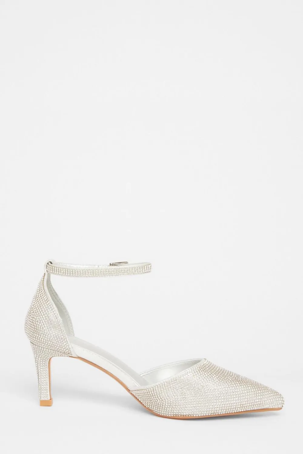 Quiz Wide Fit|Occasion Shoes>Wide Fit Diamante Court Heels