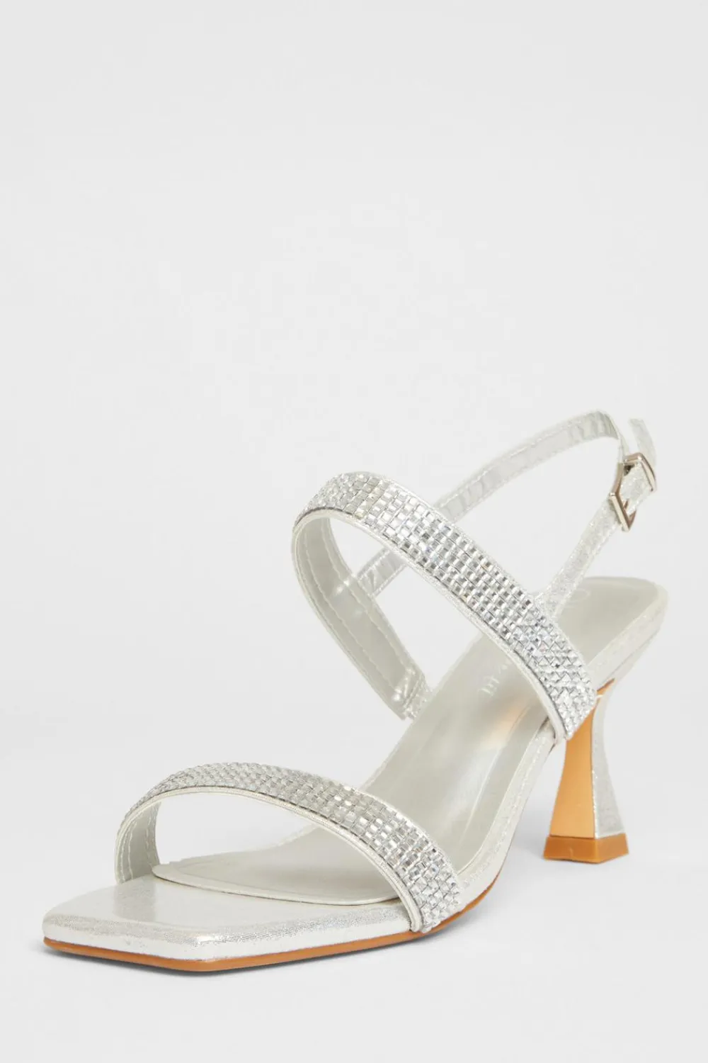 Quiz Wide Fit|Occasion Shoes>Wide Fit Diamante Strappy Heels