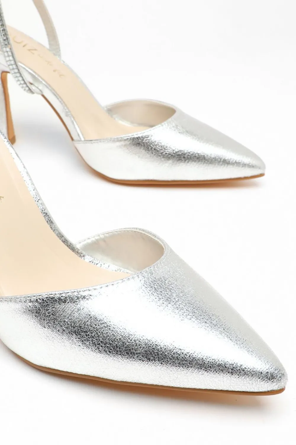 Quiz Wide Fit|Occasion Shoes>Wide Fit Foil Court Heels