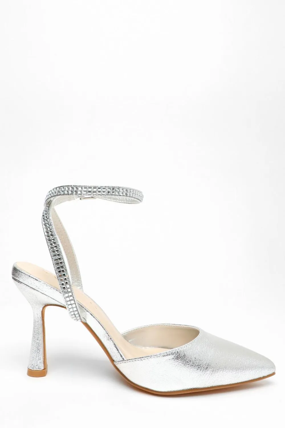 Quiz Wide Fit|Occasion Shoes>Wide Fit Foil Court Heels