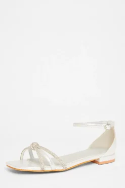 Quiz Wide Fit|Sandals>Wide Fit Knot Front Sandals