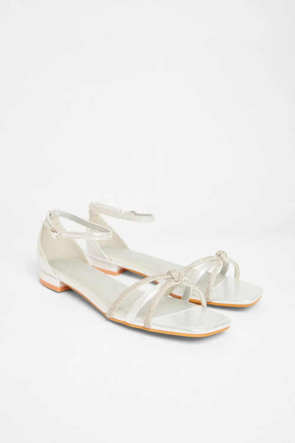 Quiz Wide Fit|Sandals>Wide Fit Knot Front Sandals