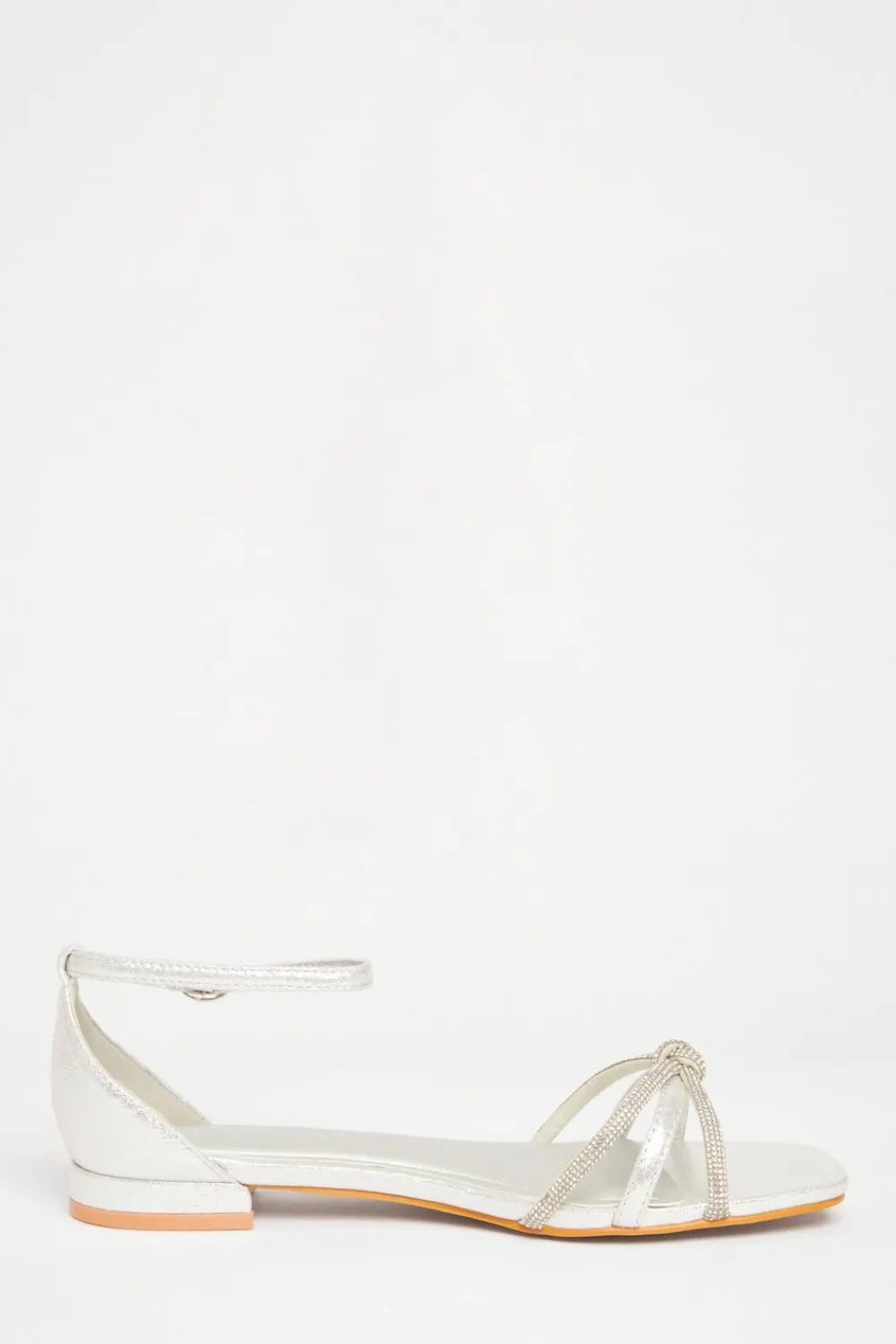 Quiz Wide Fit|Sandals>Wide Fit Knot Front Sandals
