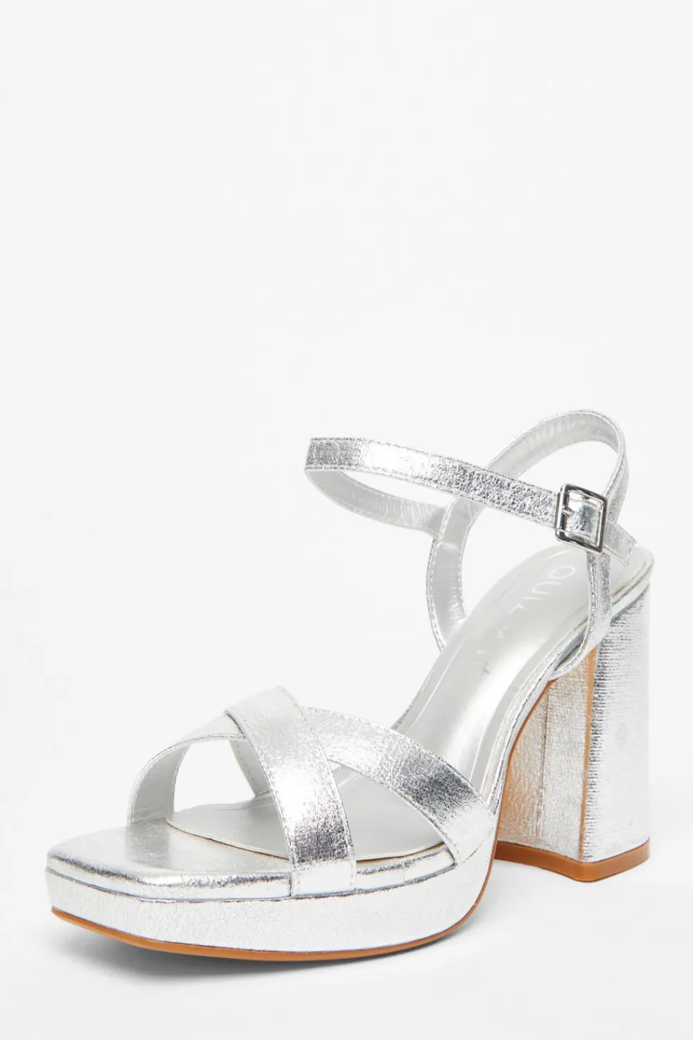 Quiz Wide Fit|Sandals>Wide Fit Sliver Platform Heel
