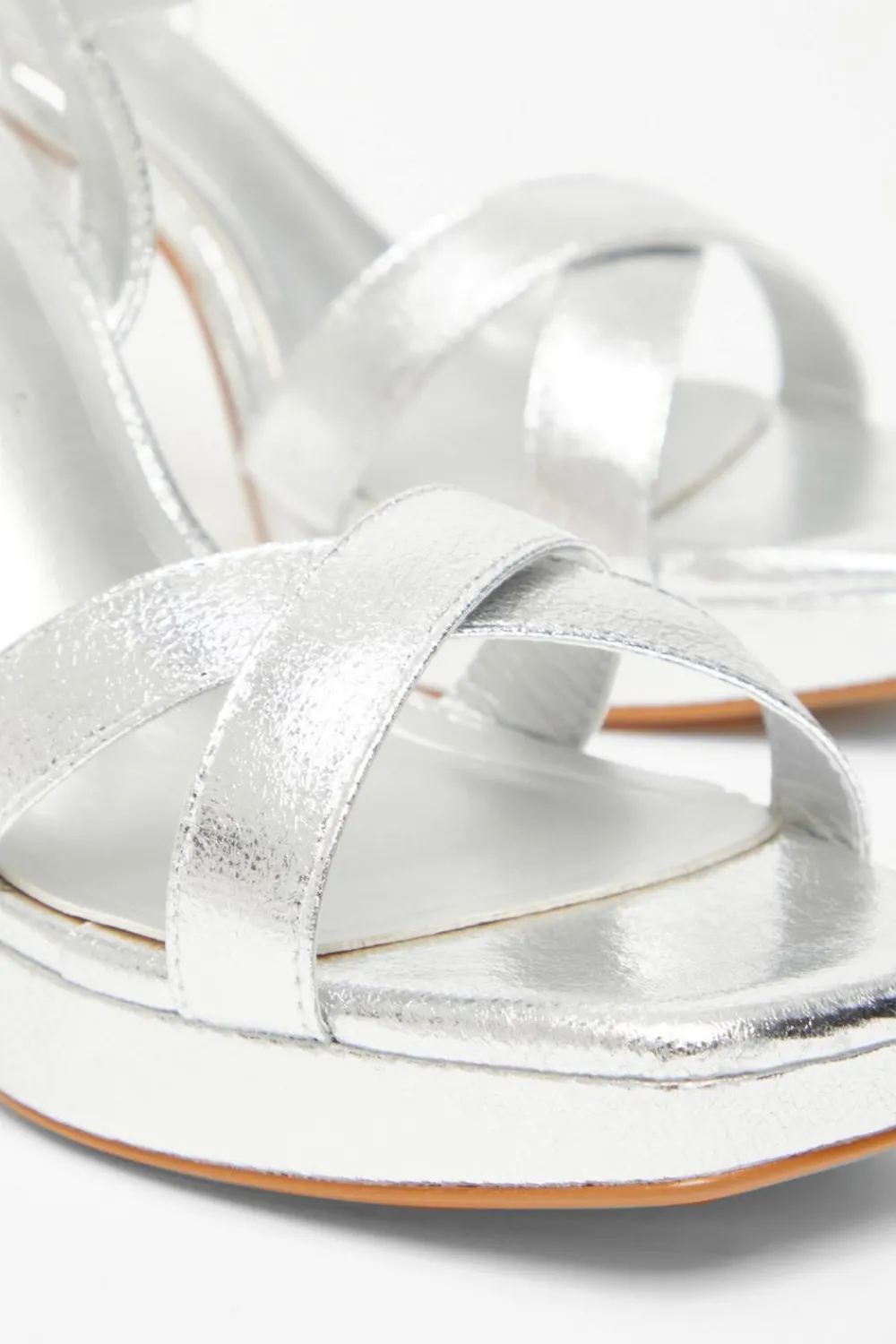 Quiz Wide Fit|Sandals>Wide Fit Sliver Platform Heel