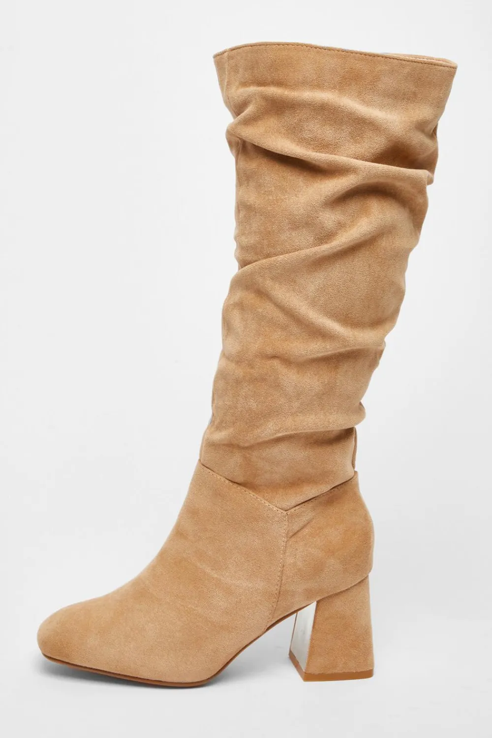 Quiz Wide Fit|Boots>Wide Fit Knee High Faux Suede Block Heel Boots