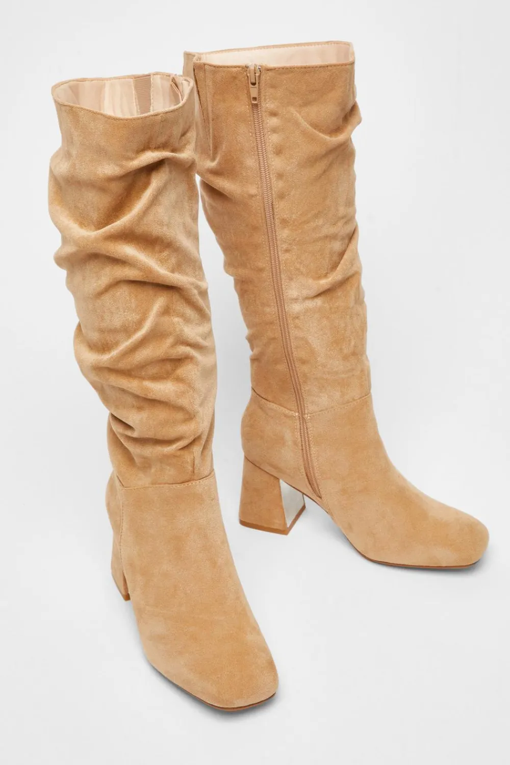 Quiz Wide Fit|Boots>Wide Fit Knee High Faux Suede Block Heel Boots