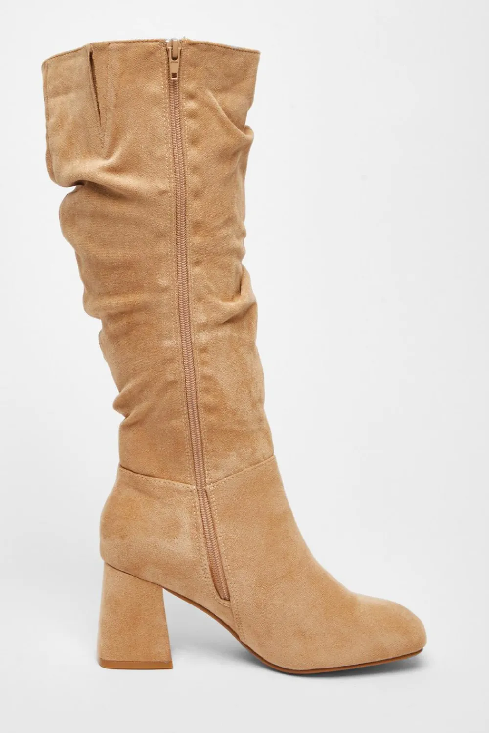 Quiz Wide Fit|Boots>Wide Fit Knee High Faux Suede Block Heel Boots