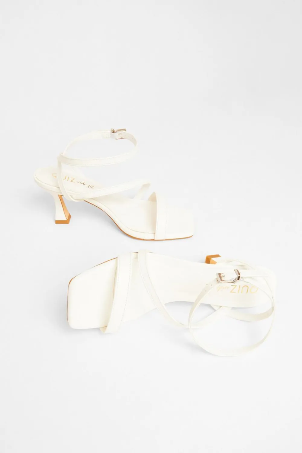 Quiz Wide Fit|Heels>Wide Fit Asymmetric Strap Heels