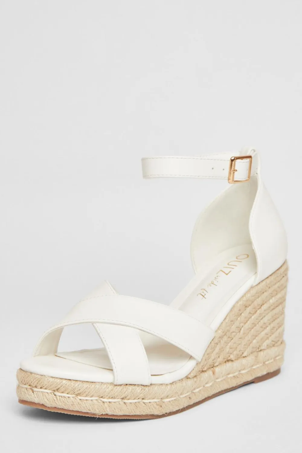 Quiz Wide Fit|Wedges>Wide Fit Faux Leather Wedges