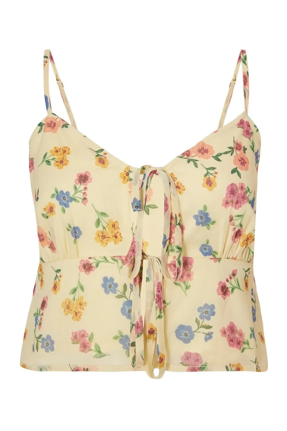 Quiz Summer Tops|Day Tops>Yellow Floral Strappy Top