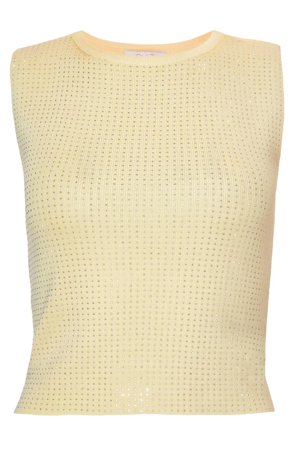 Quiz Going Out Tops|Day Tops>Knit Diamante Crop Top