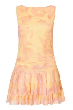 Quiz Playsuits|Summer Clothes>Yellow Mesh Floral Skort Playsuit