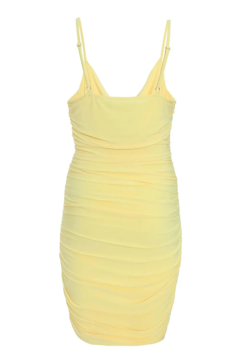 Quiz Yellow Dresses|Summer Dresses>Yellow Ruched Bodycon Mini Dress